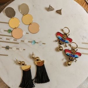 4 pairs glam J.Crew earrings